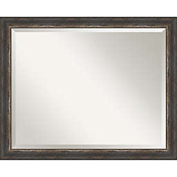 Bark Rustic Charcoal Framed Wall Mirror in Brown