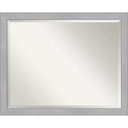 Amanti Art 31-Inch x 25-Inch Brushed Nickel Framed Wall Mirror in Silver