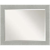 Amanti Art Glam 33-Inch x 27-Inch Linen Framed Wall Mirror in Grey