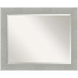 Amanti Art Glam 33-Inch x 27-Inch Linen Framed Wall Mirror in Grey