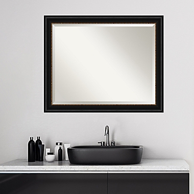 Amanti Art 32-Inch x 26-Inch Manhattan Framed Wall Mirror in Black. View a larger version of this product image.