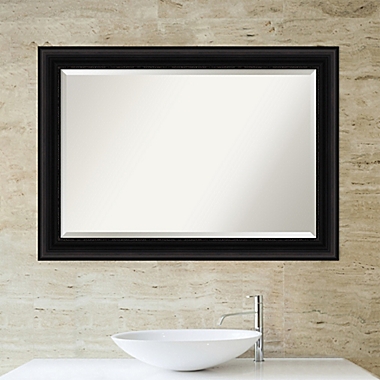 Amanti Art 42-Inch x 30-Inch Parlor Framed Wall Mirror in Black. View a larger version of this product image.
