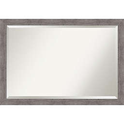 Pinstripe Plank Framed 39-Inch x 27-Inch Wall Mirror in Grey