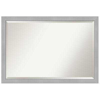 Amanti Art Brushed Nickel Vanity Mirror, Polished Nickel Bathroom Vanity Mirrors