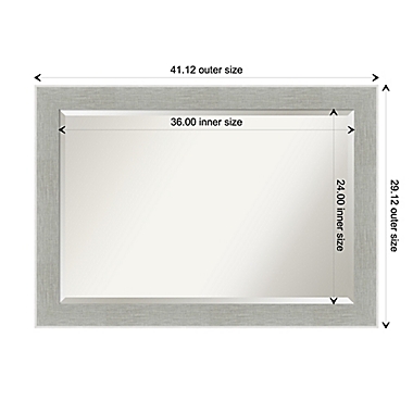 Amanti Art Glam 41-Inch x 29-Inch Linen Framed Wall Mirror in Grey. View a larger version of this product image.