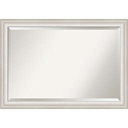 Amanti Art 40-Inch x 28-Inch Trio Whitewash Silver Framed Wall Mirror in White