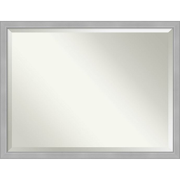 Brushed Nickel Framed Wall Mirror In, Brushed Nickel Vanity Mirrors