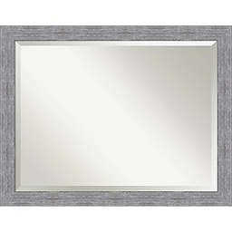 Bark Rustic Framed Wall Mirror in Grey