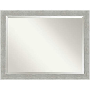 Amanti Art Glam 45-Inch x 35-Inch Linen Framed Wall Mirror in Grey. View a larger version of this product image.