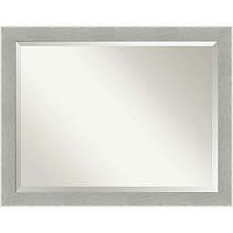 Amanti Art Glam 45-Inch x 35-Inch Linen Framed Wall Mirror in Grey