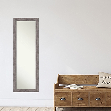 Pinstripe Plank 17-Inch x51-Inch Framed On Door Mirror in Grey. View a larger version of this product image.