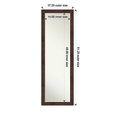 Wildwood 17-Inch x 51-Inch Framed On the Door Mirror in Brown. View a larger version of this product image.