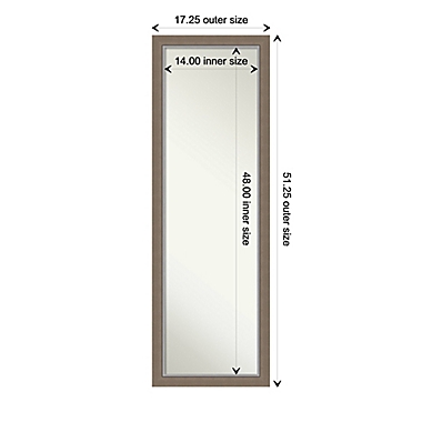 Eva 17-Inch x 51-Inch Framed On the Door Mirror in Brown. View a larger version of this product image.