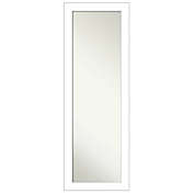 Wedge 18-Inch x 52-Inch Framed On the Door Mirror in White