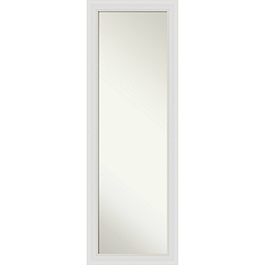Flair Soft 18-Inch x 52-Inch Framed On the Door Mirror in White. View a larger version of this product image.