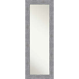 Bark Rustic Framed On the Door Mirror in Grey