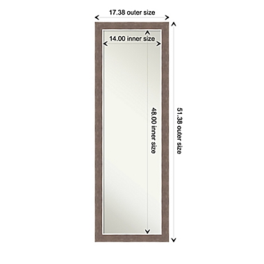 Noble Mocha 17-Inch x 51-Inch Framed On the Door Mirror in Brown. View a larger version of this product image.