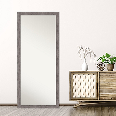 Amanti Art Pinstripe Plank 27-Inch x 63-Inch Framed Full-Length Floor/Leaner Mirror in Grey. View a larger version of this product image.