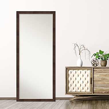 Amanti Art Wildwood 27-Inch x 63-Inch Framed Full-Length Floor/Leaner Mirror in Brown. View a larger version of this product image.