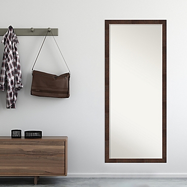 Amanti Art Wildwood 27-Inch x 63-Inch Framed Full-Length Floor/Leaner Mirror in Brown. View a larger version of this product image.