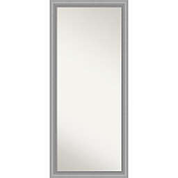 Peak Polished Nickel Framed Floor Leaner Mirror in Silver