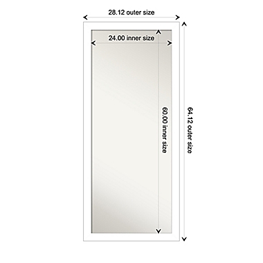 Amanti Art Wedge 28-Inch x 64-Inch Framed Full-Lenght Floor/Leaner Mirror in White. View a larger version of this product image.
