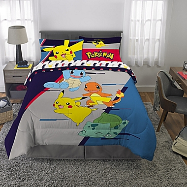 Pokemon Twin Bedding Set 4 Piece with Comforter Pillowcase/ Sheets Animation New 