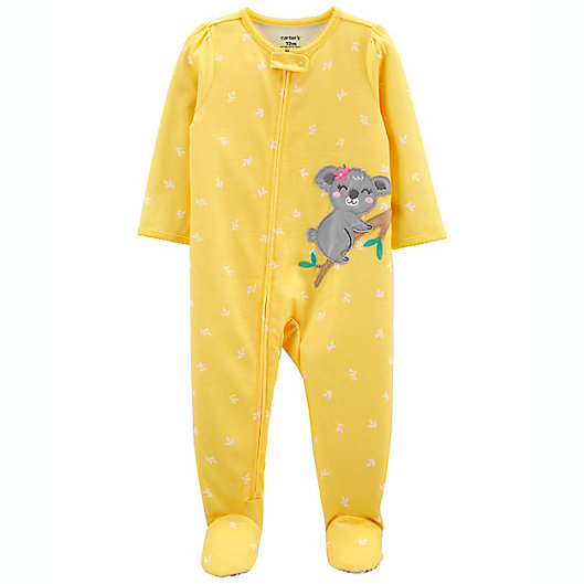 Alternate image 1 for carter's® Size 12M Koala Bear Loose-Fit Footed Pajama in Yellow