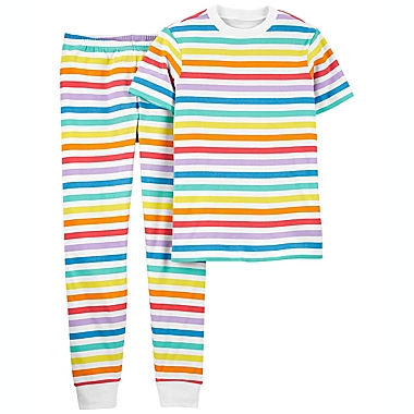 carter&#39;s&reg; Adult Small 2-Piece Rainbow Pride Striped Pajama Set. View a larger version of this product image.