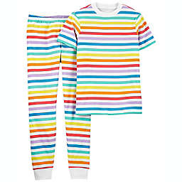 carter's® Adult X-Small 2-Piece Rainbow Pride Striped Pajama Set