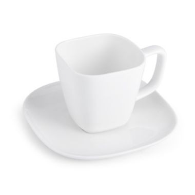 Our Table&reg; Sawyer Soft Square Cup &amp; Saucer in White. View a larger version of this product image.