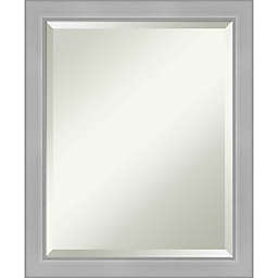 Brushed Nickel Framed Wall Mirror in Silver