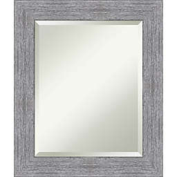Bark Rustic Framed Wall Mirror in Grey