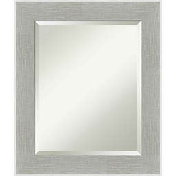 Linen Framed Wall Mirror in Grey