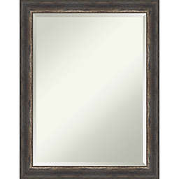 Amanti Art 21-Inch x 27-Inch Bark Rustic Charcoal Framed Wall Mirror in Brown