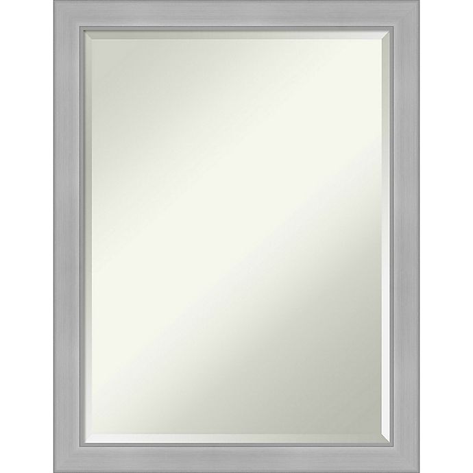 Brushed Nickel Framed Wall Mirror In, Bathroom Mirrors Brushed Nickel Frame