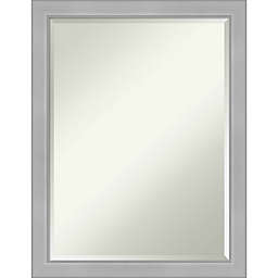 Brushed Nickel Framed Wall Mirror in Silver