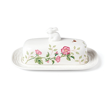 Lenox® Butterfly Meadow Bunny Covered Butter Dish in White | Bed 