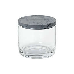 Studio 3B™ Marbleized Short Bath Jar with Lid in Black