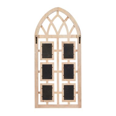 Ridge Road D&eacute;cor 6-Opening Whitewashed Wood Vintage Wall Photo Frame. View a larger version of this product image.