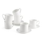 Alternate image 1 for Our Table&reg; Sawyer Grand Cups with Saucers in White (Set of 6)