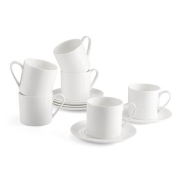 Our Table&reg; Sawyer Grand Cups with Saucers in White (Set of 6). View a larger version of this product image.