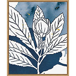 Indigo Blooms IV 16-Inch x 19.62-Inch Framed Wall Art in Brown