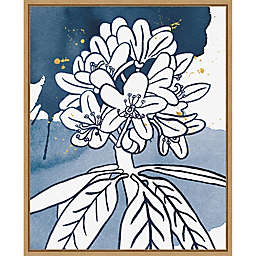 Indigo Blooms II 16-Inch x 19.62-Inch Framed Wall Art in Brown