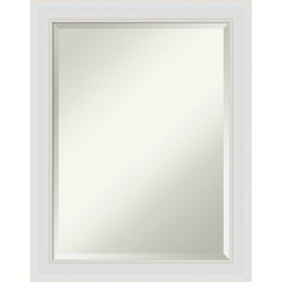 22" x 28" Flair Framed Bathroom Vanity Wall Mirror Soft White - Amanti Art: Modern Design, Beveled Glass, Wall Mount