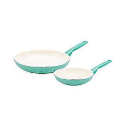 GreenPan™ Rio Ceramic Nonstick 2-Piece Fry Pans Set in Turquoise