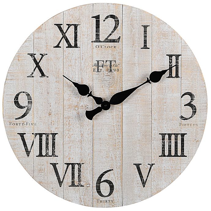 Firstime Co 24 Inch Round Rustic Barn Wood Wall Clock In White Bed Bath Beyond - Rustic Barn Wood Wall Clock