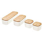 Alternate image 5 for Squared Away&trade; Small Storage Bins with Bamboo Lids in White (Set of 2)