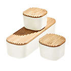 Alternate image 6 for Squared Away&trade; Small Storage Bins with Bamboo Lids in White (Set of 2)
