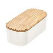 Squared Away&trade; Medium Storage Bin with Bamboo Lid in White